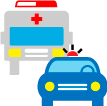 ambulancia y patrullero en accidente de tránsito